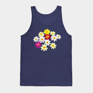 Collarette Dahlias Floral Photo Cutout Tank Top